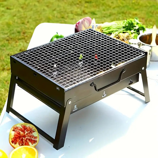 🏕️ Parrilla Portátil de Carbón Gorworks – Plegable, Resistente y Lista para Aventuras